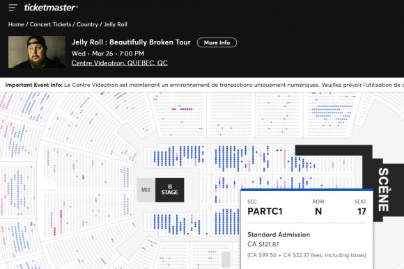 Importante baisse du prix des billets pour Jelly Roll et Kane Brown