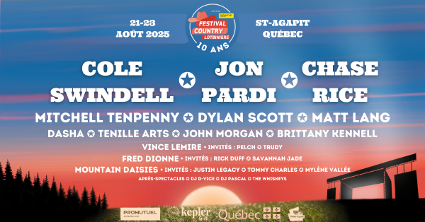 Une programmation exceptionnelle au Festival Country Lotbinière 