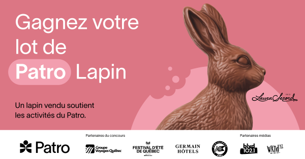 Remportez des patro lapin pour une bonne cause