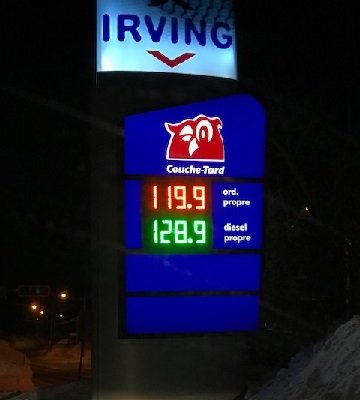 Prix de l'essence à la hausse à Québec 