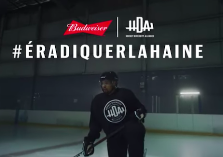 Budweiser contre le racisme au hockey