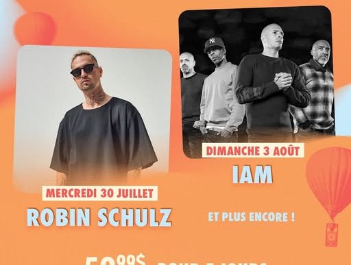 Le légendaire groupe rap IAM et le DJ allemand Robin Shulz en vedette au Festivent de Lévis cet été